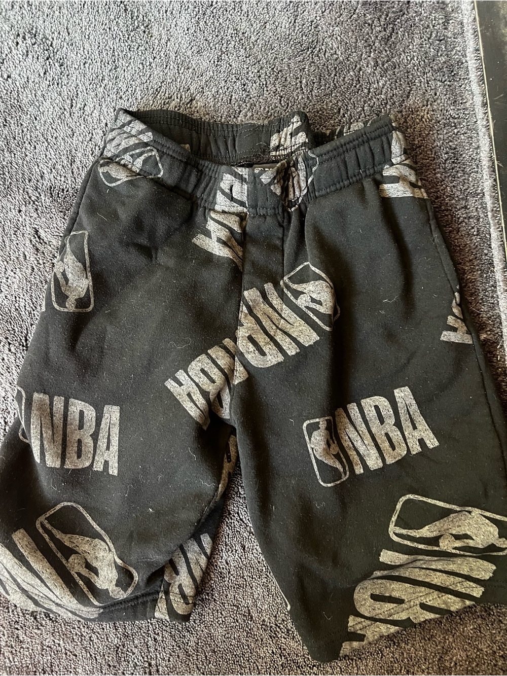 Black NBA Logo Sweatshorts with All-Over Print